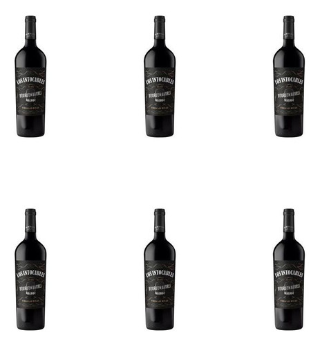 Botella De Vino Tinto Los Intocables Black Malbec 750ml X6u