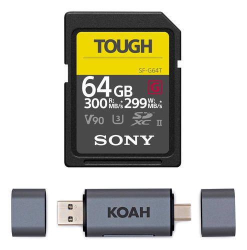 Sony 64gb Uhs-ii Hard G-serie Tarjeta Sd Koah Pro 2-en-1 (2