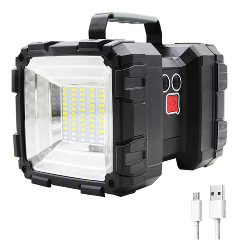 Linterna Recargable Usb 8000 Con Reflector Led De Doble Cabe