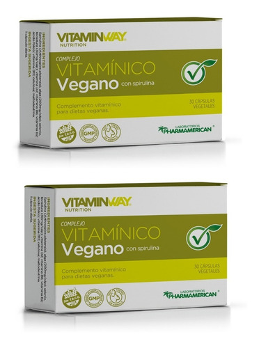 Complejo Vitaminico Vegano - B12 + Spirulina + Selenio X2