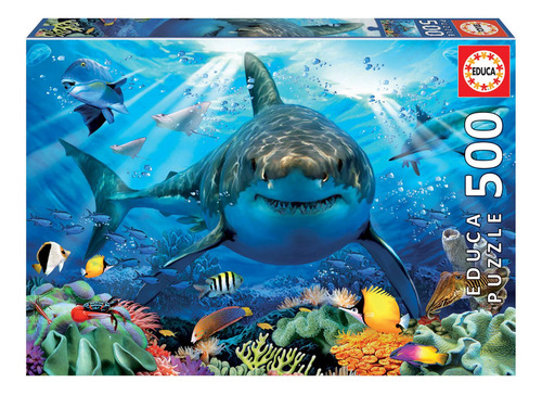 Imagen 4 de 8 de Puzzle Educa Rompecabeza Gran Tiburon Blanco 500 Piezas Ax ®
