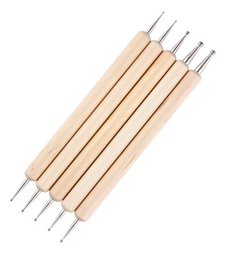 Puntero De Doble Punta De Decoracion Para Uñas Artes 5pcs
