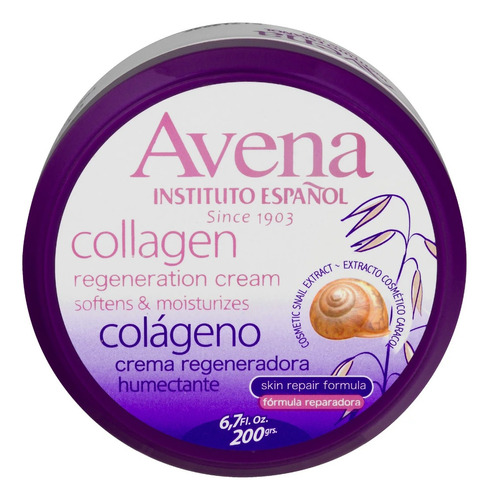 Avena Collageno Crema Regeneradora Suaviza E Hidrata 200ml