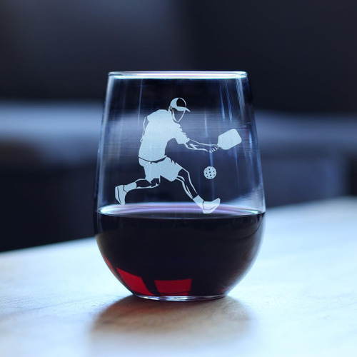 Copa De Vino Sin Tallo Pickleball Player Man - Regalos Y Dec