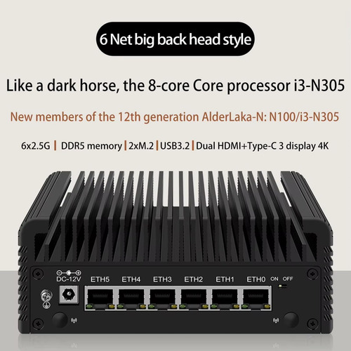 6 Lan 2.5g Firewall Router 12th Gen In?el N150 6x I226-v Min