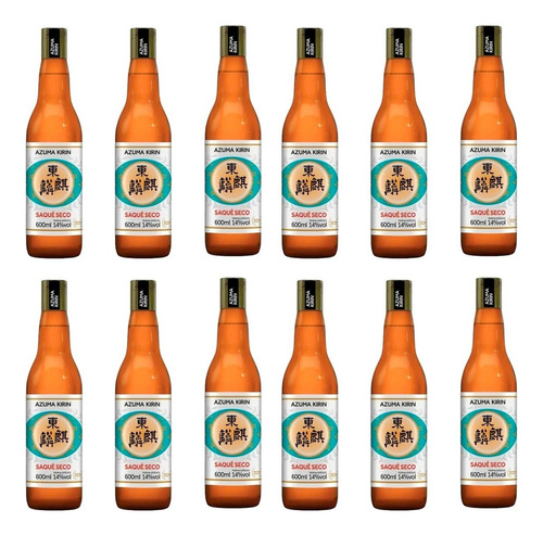 12 Sake Saque Seco Azuma Kirin 600ml Comum Garrafa Atacado