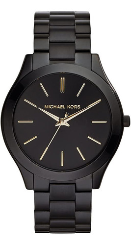 Reloj Negro Michael Kors Slim Runway Mk3221 Para Mujer