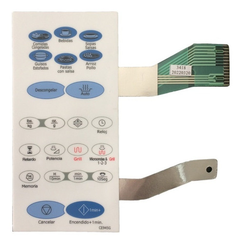 Panel Membrana De Microondas // Samsung// Md 159 // Ce945g