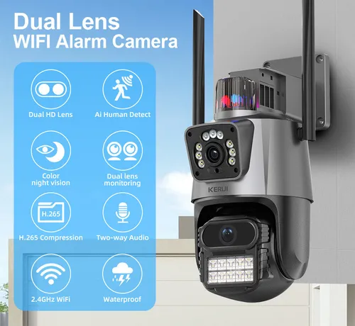 Cámara De Vigilancia Wifi Con Doble Cámara P11 Pro, 8 Mp, Ex