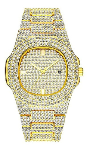 Lujo Ronda Rhinestone Acero Inoxidable Relojes Unisex