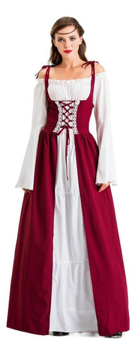 Vestido Medieval De Mujer Con Cordones Longitud