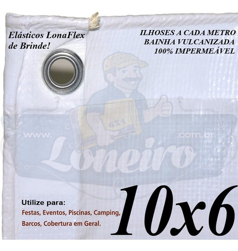 Lona 6x10 Branca Proteção Multi Uso Toldo Gazebo 300 Micras