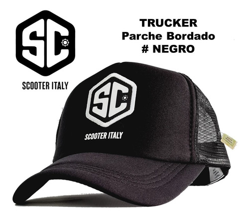 Imagen 2 de 10 de Gorra Trucker Marca Scooter Italy Original Parche Bordado
