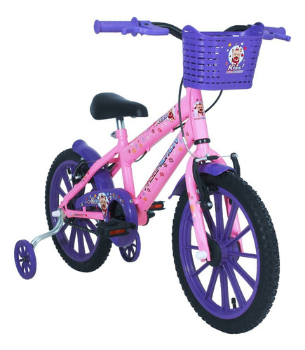 Bicicleta Infantil Aro 16 Mtb 1v Kiss Com Cesto Free Action