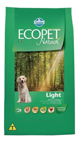 Ração Cães Adultos Méd/grd Ecopet Natural Light Frango 15kg
