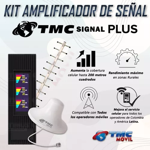 KIT Amplificador De Señal Celular TMC Signal PRO Repetidor Redes 4GLTE