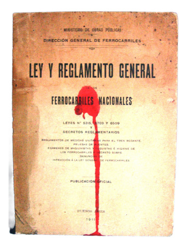 Ferrocarril Ingles Argentina 2 Mapas Ley Reglamento 1911 (Usado)