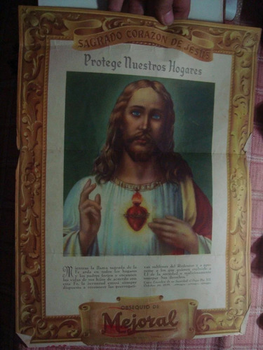 Propaganda Antigua Publicidad Mejoral Sagrado Corazón Jesús