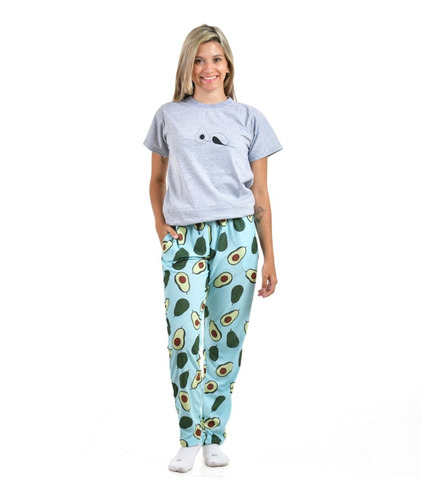 Pijama Largo Paltas Remera Gris - Store Mykonos