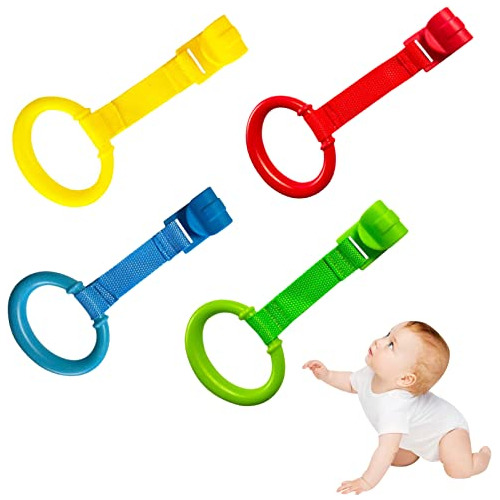 4 Pieces Baby Crib Pull Ring Baby Stand Up Walker Tool Ring