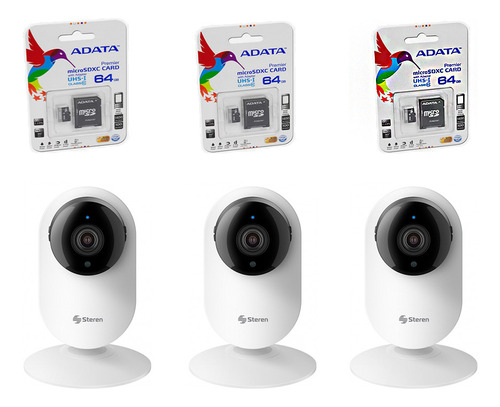 3 Camaras De Vigilancia Wi-fi Inteligentes C Memorias 64gb |