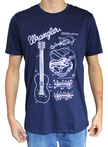 Camiseta Country Wrangler Masculina Azul Marinho Wm5666ma