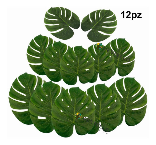 Imagen 10 de 10 de Hojas Artificiales Decorativas Hoja Tropical Decoración 12pk
