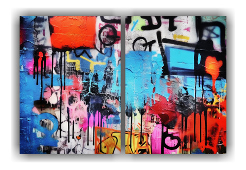 60x45cm Arte Urbano Graffitero En Telas Estilo Galería