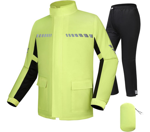 Ropa De Lluvia Para Moto Con Chaqueta Reflectante Y Pantalon