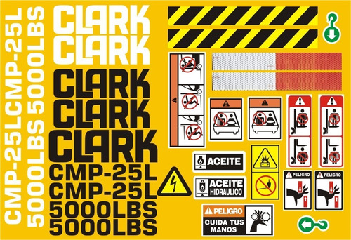 Calcomanías Para Montacargas Clark Cmp25l