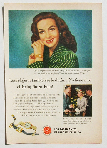 Publicidad Antigua Mexicana De Maria Felix, De 1952