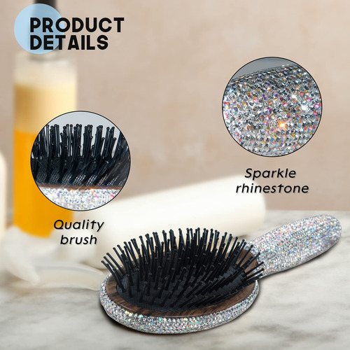Cepillo De Pelo Con Diamantes De Imitación Para Eliminar Enr