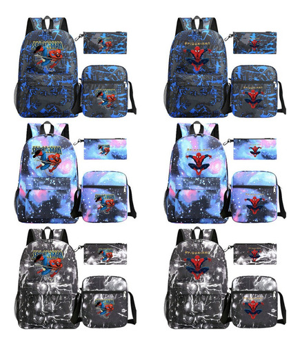 Spiderman 3pcs / Set Mochila For Niños Bolsa De Hombro