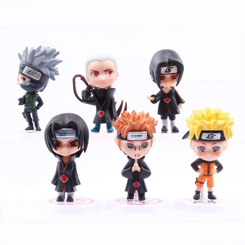 Set De 6 Figuras De Naruto Shippuden Anime 7cm De Pvc