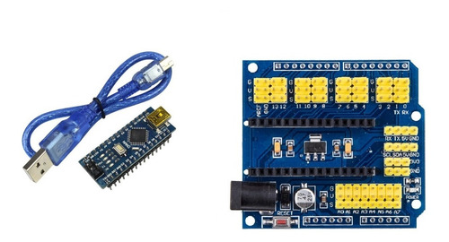 Tarjeta Compatible Nano Atmega328p Smd Ch340 Con Shield