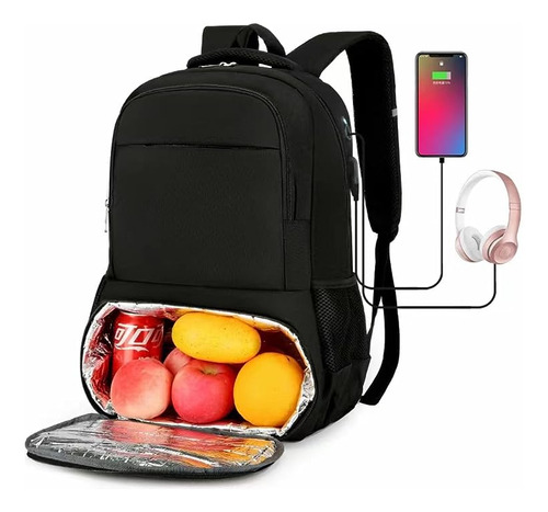 Mochila Almuerzo Mochila Termica Aislada Para Laptop 15 6 Pu