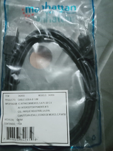 Cable Usb A-b 1.8m Para Computadora