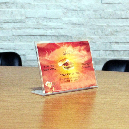 Display Porta Folha Acrílico A5 L Horizontal Balcão Mesa