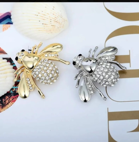 Hermoso Broche Con Diseño De Abeja Con Cristales Swarovski