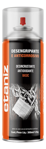 Desengripante Anti Ferrugem Spray Forte Rende Mais Etaniz 