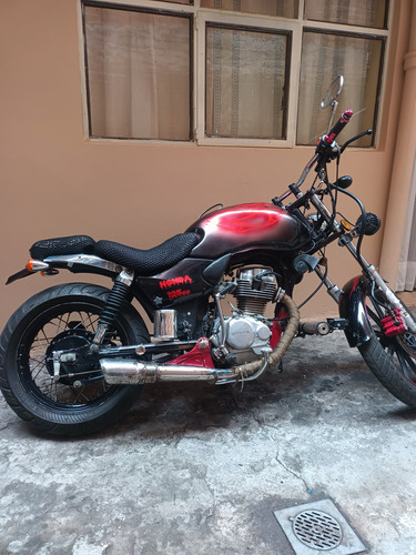 Honda Cargo 125cc 2007 Modificada Color Negro Con Flamas Roj