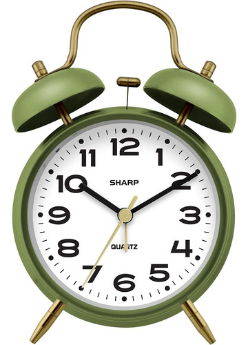 Reloj Despertador Sharp, De Doble Campana, Alarma Fuerte