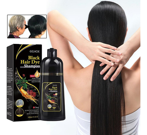 Shampoos Instantâneos De Tintura De Cabelo Preto De 100 Ml