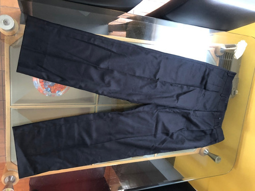 Pantalon De Vestir De Gabardina Negro Talle 40 Nuevo