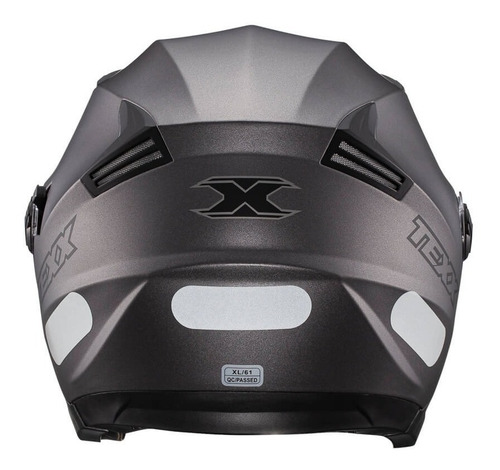 Capacete Aberto Com Viseira Dupla Texx Ugello Motociclista Cor Chumbo Tamanho do capacete 62