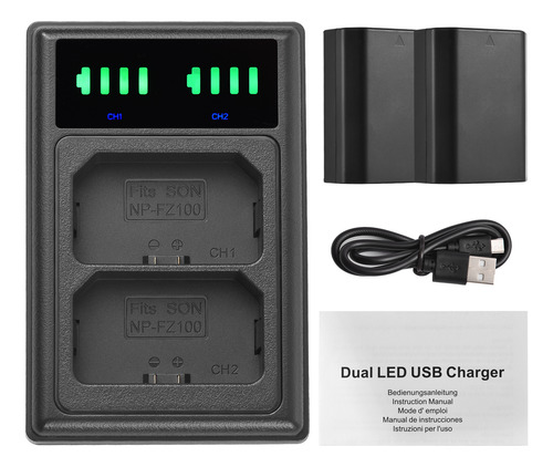 Batería De Cargador Con Indicadores De 2280 Mah Np-fz100.cha