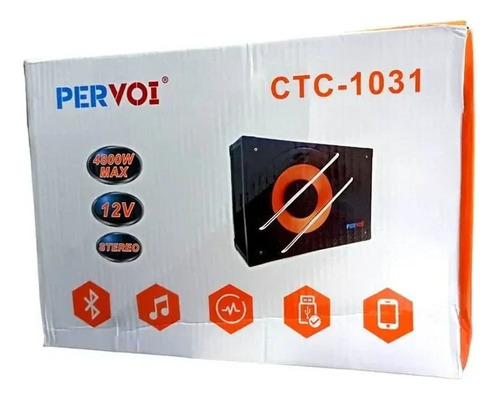 Subwoofer Activo Para Coche Pervoi De 10 Y 12 V Ctc-1031