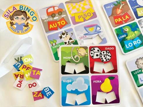 Juego Bingo Sílabas Encastrables Didáctico Silabingo Palabra