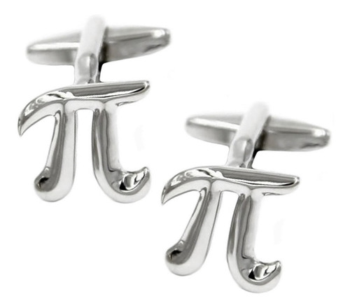 Thot Ra Mancuernillas Figura De Simbolo Pi Matematico G-751 Color Plateado