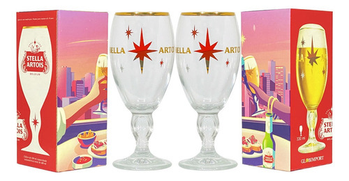 2 Taças Stella Artois Licenciada Ambev - Edição Colecionador Cor Transarente